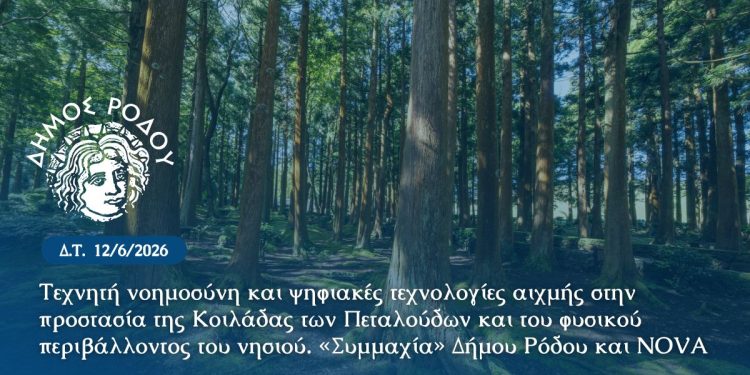 ΔΕΛΤΙΟ ΤΥΠΟΥ ΓΙΑ ΤΗΝ ΠΑΡΑΔΟΣΗ ΤΟΥ ΕΡΓΟΥ SMART FOREST ΡΟΔΟΣ