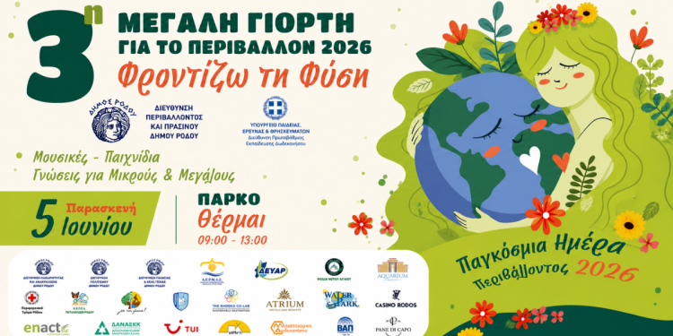 Εκδηλώσεις από τον Δήμο Ρόδου στο πάρκο «Θέρμαι» για την Παγκόσμια Ημέρα Περιβάλλοντος